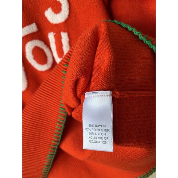 Kerri Rosenthal women Orange NEXT SMILE'S ON YOU Knit Pullover Sweater sz Medium - Picture 4 of 5